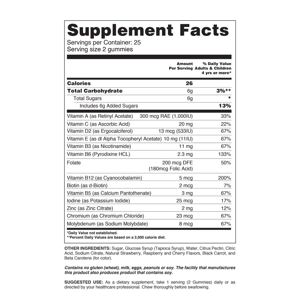 Multivitamins gummy for men