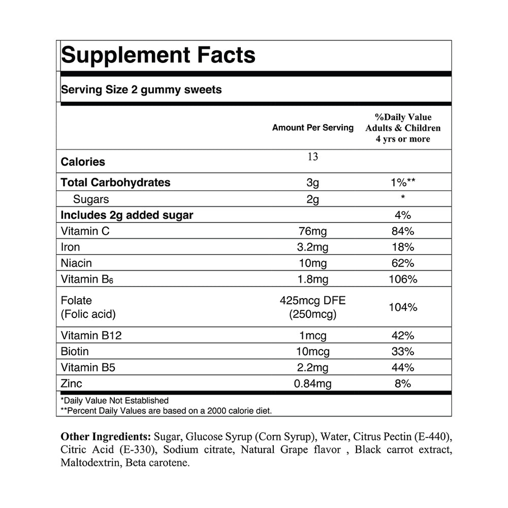 Multivitamin + Iron (candy shape)