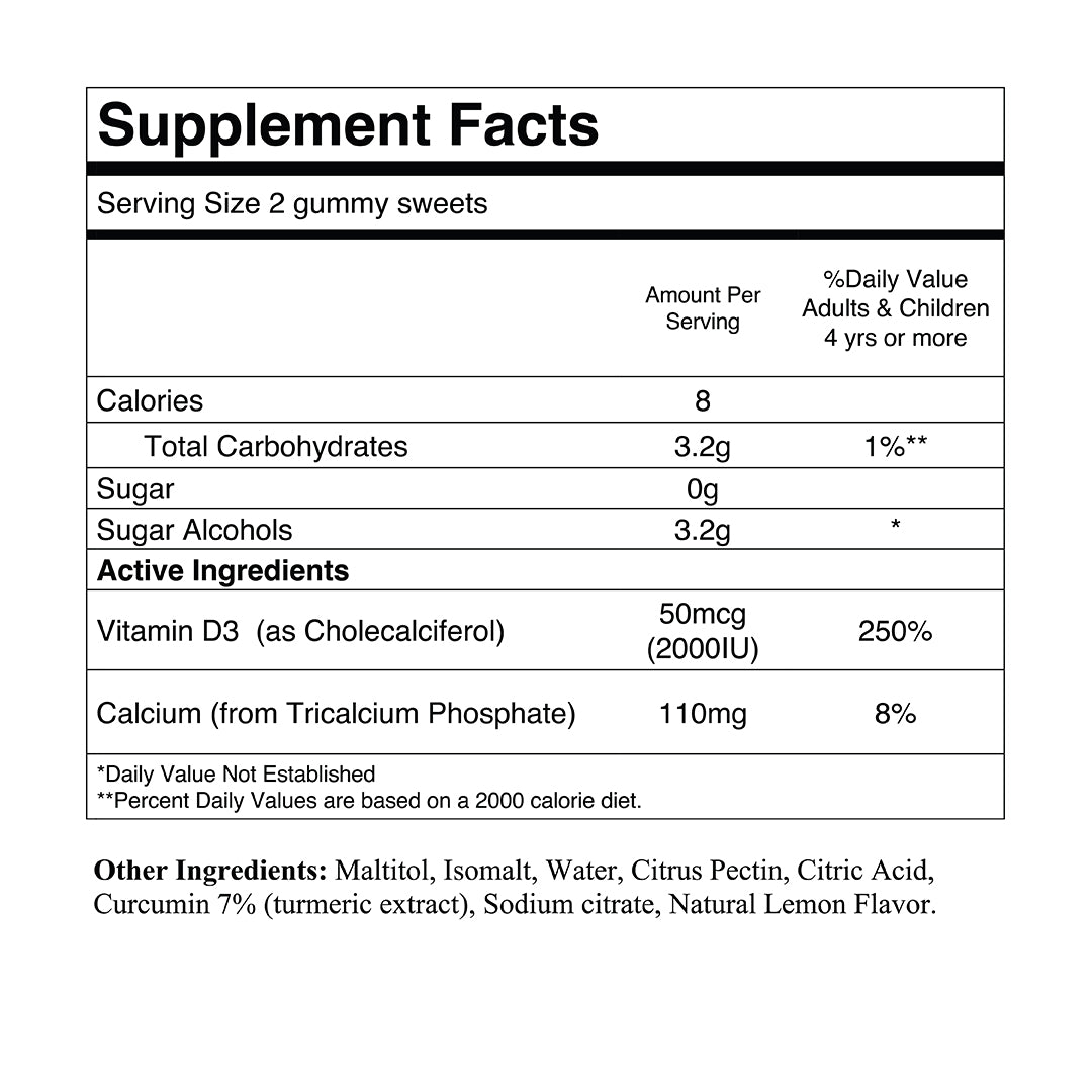 Calcium 6% + Vitamin D 1,000 IU (sugar-free)