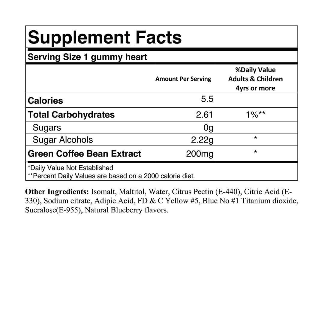 Green Coffee Extraction (sugar-free) - Hearts shape